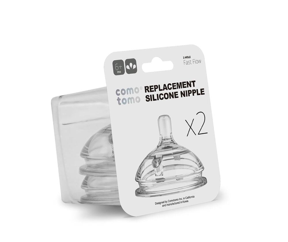 COMO TOMO |  SILICONE REPLACEMENT BOTTLE NIPPLE | 2 COUNT